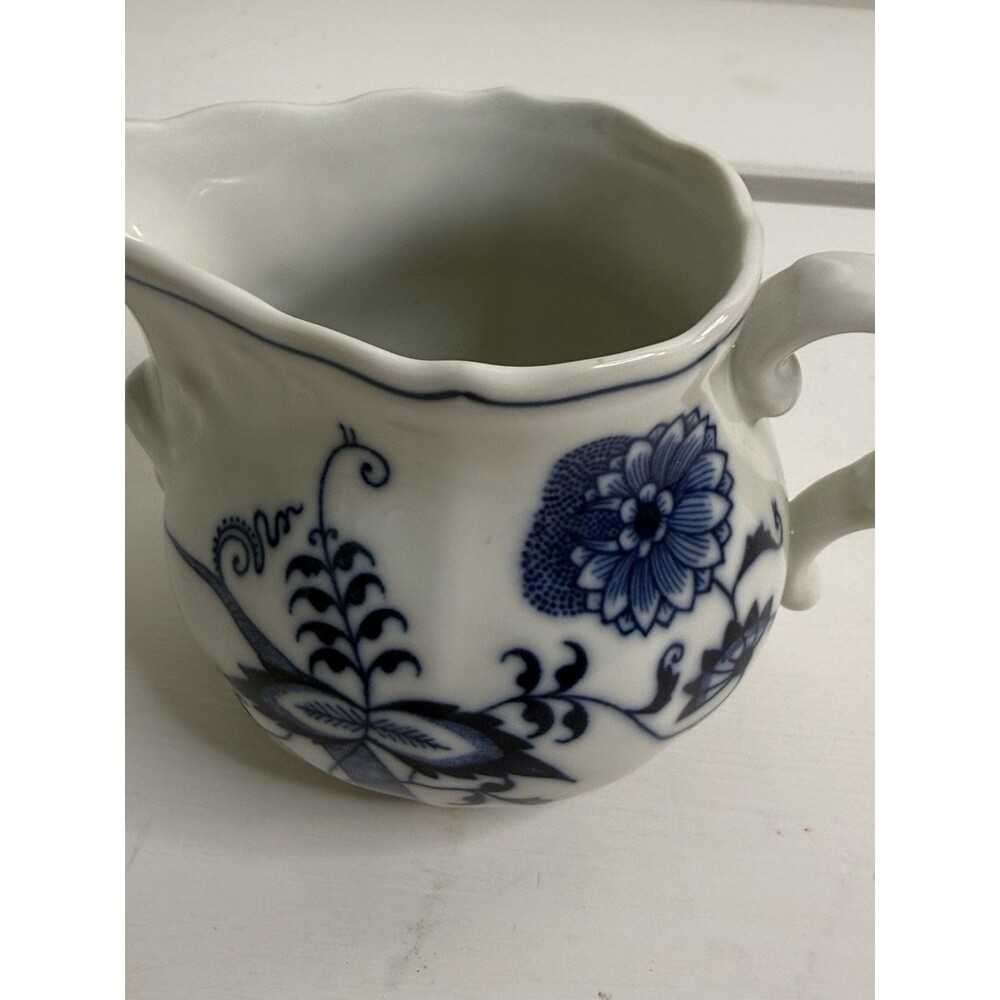 Blue Danube Japan Creamer Blue Onion Floral Porcelain Vintage Pitcher